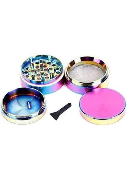50 mm 4 Katmanlı Mıknatıslı Çinko Alaşım Herbal Grinder Baharat Bitki Ot Tütün Öğütücü