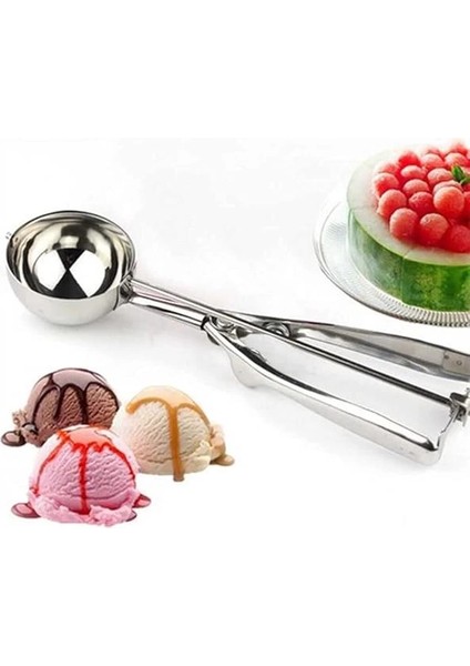 Dondurma ve Kurabiye Şekillendirme Kaşığı (1, Metal, Large)