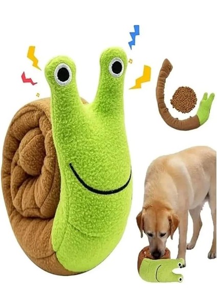 Salyangoz Peluş Köpek Sesli Oyuncağı Ödül Mama Saklama ve Çiğneme Oyuncağı 1 Adet