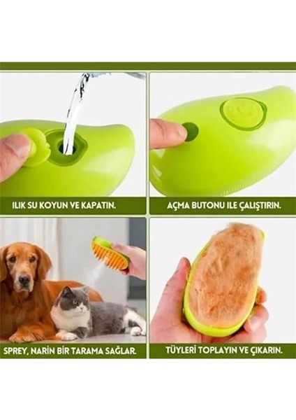 Buharlı Kedi ve Köpek Tarağı, Yumuşak Silikon Başlıklı, Kedi Köpek Yıkama Fırçası modelleri