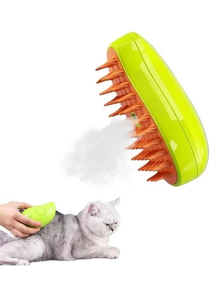 Buharlı Kedi ve Köpek Tarağı, Yumuşak Silikon Başlıklı, Kedi Köpek Yıkama Fırçası