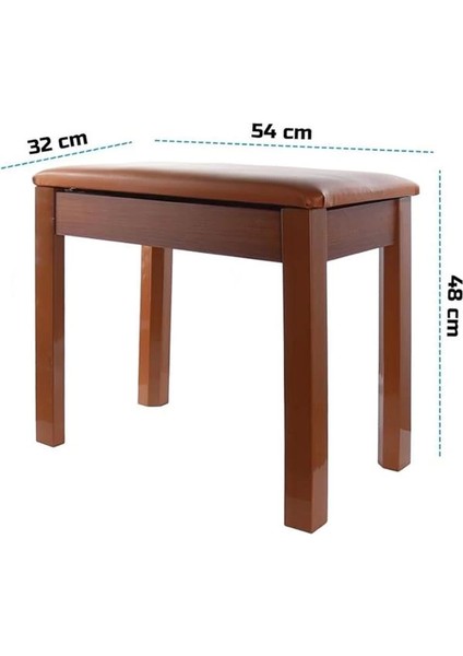 Midex TBX-144OR Üst Kalite Piyano Taburesi Gizli Bölmeli Turuncu Renk (32X54X48) fiyatları