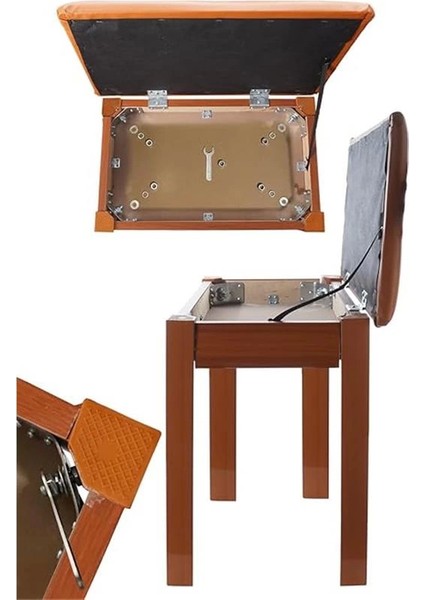 Midex TBX-144OR Üst Kalite Piyano Taburesi Gizli Bölmeli Turuncu Renk (32X54X48) modelleri