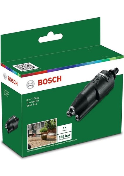 Home And Garden Yüksek Basınçlı Yıkama Makineleri ile Uyumlu 3'ü Bir Arada Nozül, Siyah