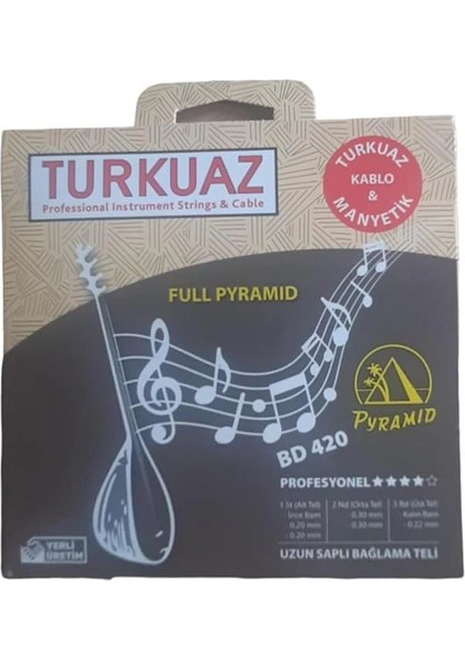 Turkuaz Professional Instrument Strings Bd 420 Uzun Saplı Pyramid Bağlama Teli 0.20 Full Pyramid fiyatları