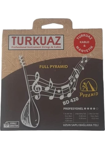 Turkuaz Professional Instrument Strings Bd 420 Uzun Saplı Pyramid Bağlama Teli 0.20 Full Pyramid fırsatları