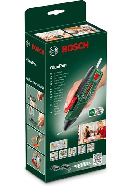 Home And Garden Akülü Tutkal Tabancası Gluepen (Mikro-Usb Şarj Imkani, 4 Adet Tutkal Çubuğu