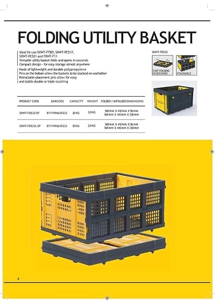 FB533 25KG Katlanır Çok Amaçlı Taşıma Sepeti