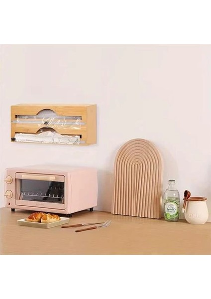 Orret Home Bambu Asılabilir Streç Film ve Alüminyum Folyo Kesme Aleti, Kesici Streçlik ve Folyoluk