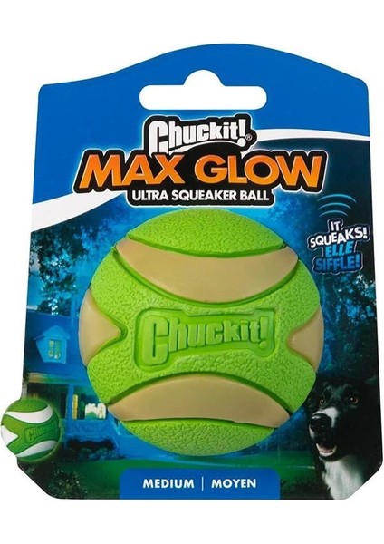! Max Glow Squeaker Gece Parlayan Sesli Köpek Oyun Topu - Yüksek Zıplama Gücü, Doğal Kauçuk fiyatları