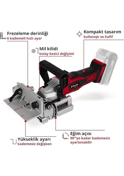 Akülü Yassı Dübel Frezesi Te-Bj 18 Li-Solo Power X-Change (18 V, Li-Ion, Kademesiz modelleri