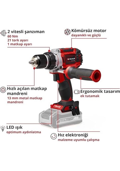 Professional Akülü Vidalama Tp-Cd 18/60 Li Bl - Solo Power X-Change (Li-Ion, 18 V, Kömürsüz modelleri