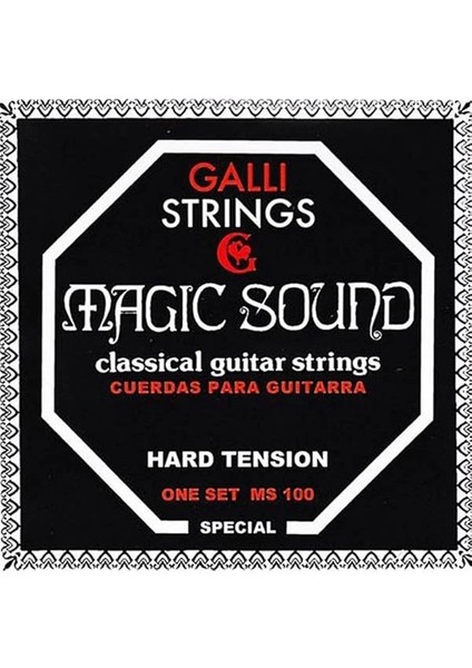 Galli MS-100 Klasik Gitar Teli Hard Tension, Galli Strings Tel