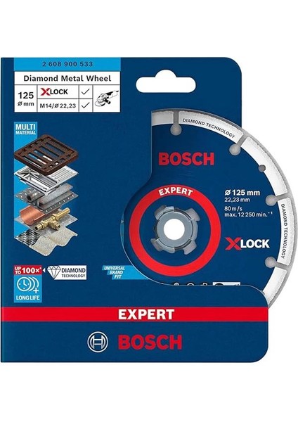 Professional 1x Expert Diamond Metal Wheel X-Lock Kesme Diski 125 mm (Dökme Demir, Paslanmaz fiyatları