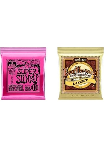 Ernie Ball Super Slinky 3-Pack ve Ew 80/20 Light fiyatları