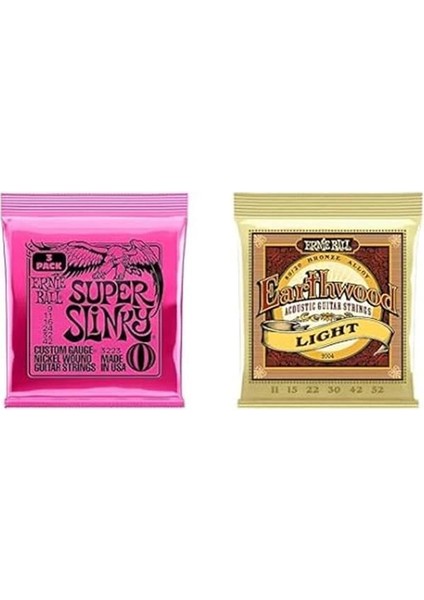 Ernie Ball Super Slinky 3-Pack ve Ew 80/20 Light modelleri