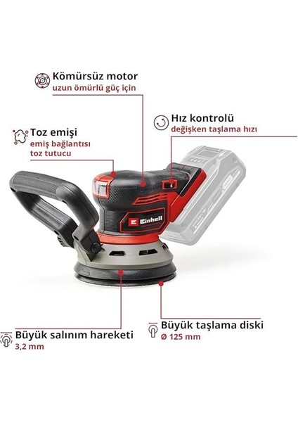 Professional Akülü Eksantrik Zımpara Tp-Rs 18/32 Li Bl-Solo Power X-Change (18 V, Kömürsüz modelleri