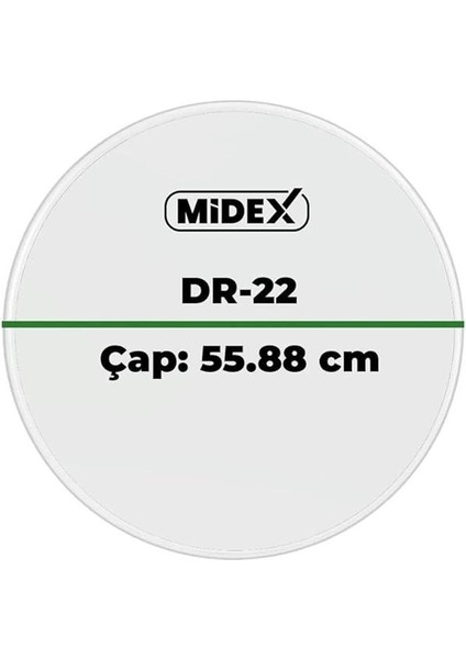 Midex DR-22R Şeffaf Renk 22 Inç Kick Bas Bateri Davul Derisi Drumhead 22'' Inch (55.88 Cm) modelleri