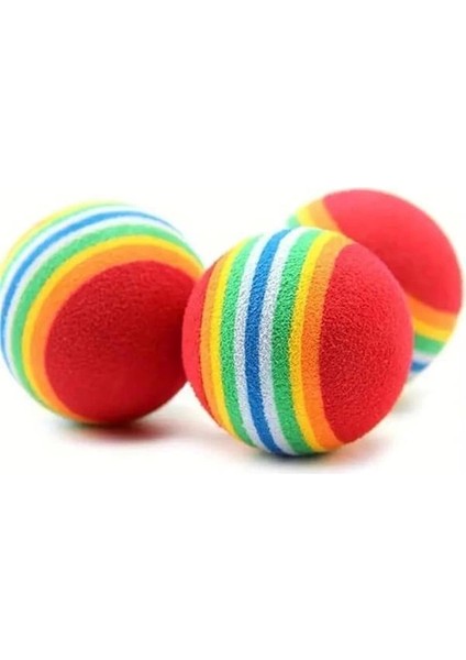 Kedi Köpek Çiğneme ve Oyun Topu 4'lü Set | Renkli Sünger Toplar | Toksik Olmayan Eva Malzeme |