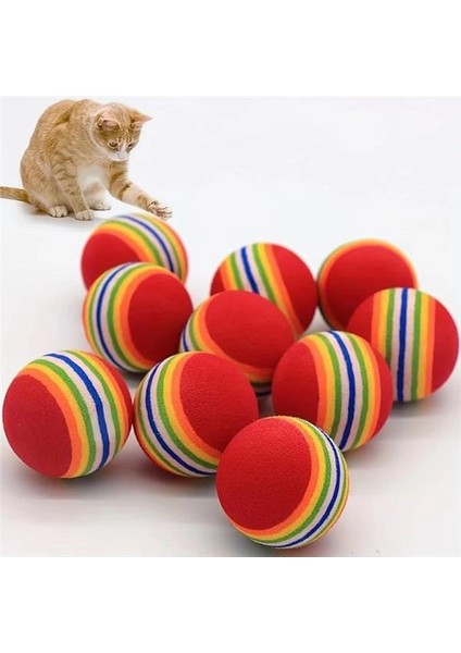 Kedi Köpek Çiğneme ve Oyun Topu 4'lü Set | Renkli Sünger Toplar | Toksik Olmayan Eva Malzeme |