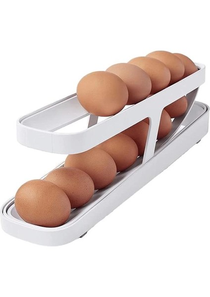 2 Katlı Otomatik Yumurta Standı - Buzdolabı Için Yumurtalık Rafı ve Saklama Kabı, Mutfak fiyatları