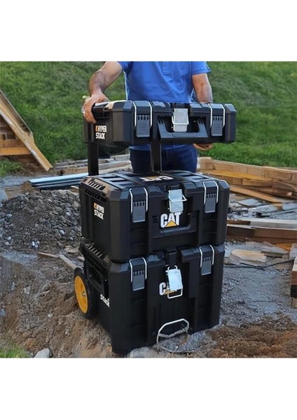 Cat DA41005 Hyper Stack Ağır Hizmet Tipi 3’lü Tekerlekli Kilitli Takım Çantası Seti