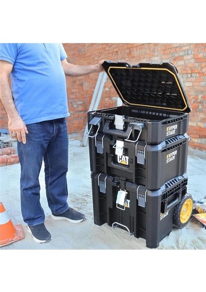 Cat DA41005 Hyper Stack Ağır Hizmet Tipi 3’lü Tekerlekli Kilitli Takım Çantası Seti