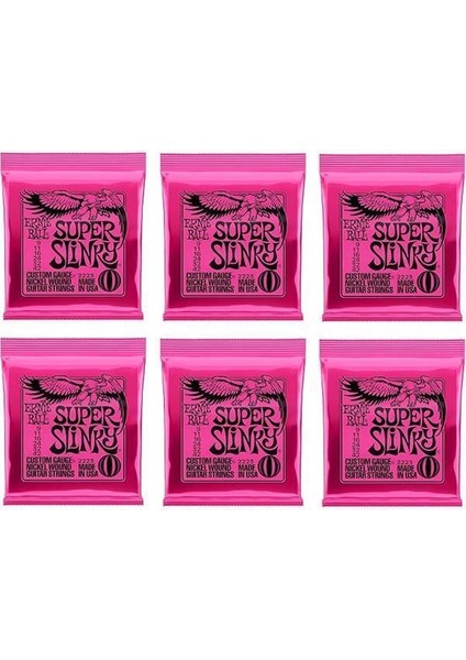 Super Slinky Nickel Wound Electric Guitar Strings 6 Pack - 9-42 Gauge