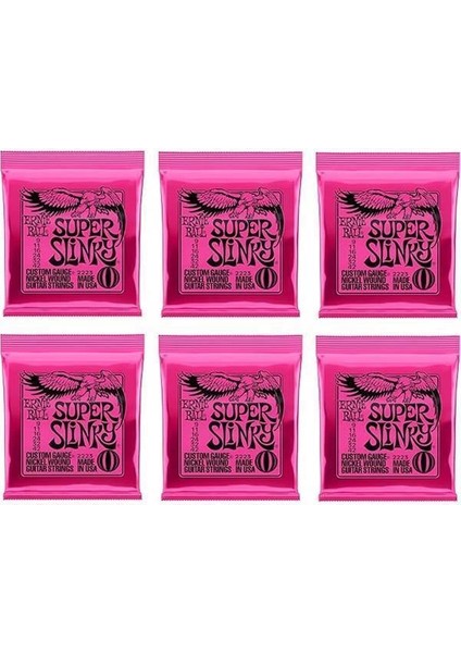 Super Slinky Nickel Wound Electric Guitar Strings 6 Pack - 9-42 Gauge modelleri