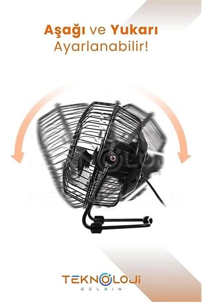 Masaüstü Fan Metal Vantilatör USB ile Çalışan Soğutucu Siyah indirimleri