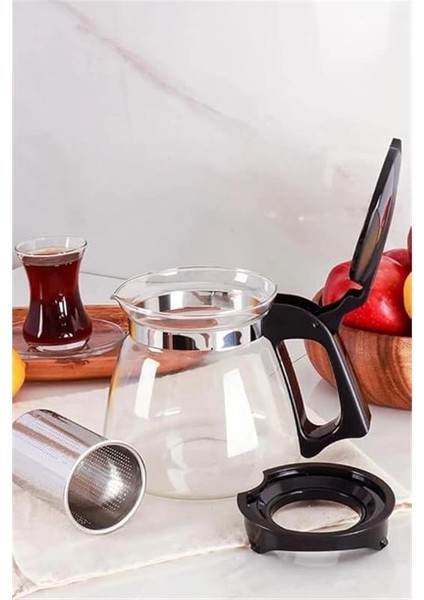 Isıya Dayanıklı Borosilikat Cam Demlik, Kendinden Süzgeçli, Şık Tasarım (1500 Ml) fiyatları