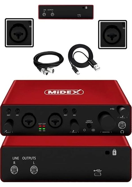 Midi Paket-3 Stüdyo Ekipmanları Seti Ses Kartı Midi Klavye Mikrofon Kulaklık modelleri