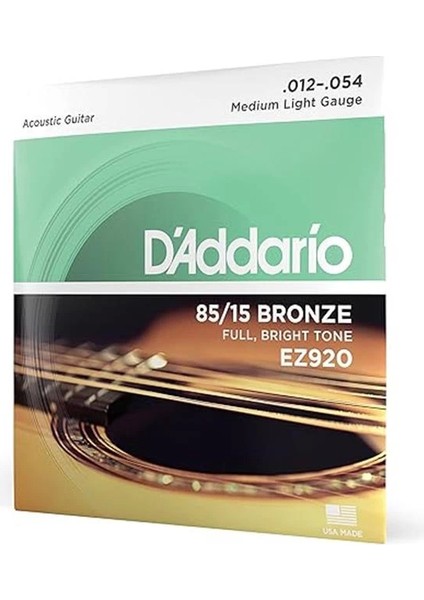 D'addario EZ920 012 Akustik Gitar Teli 85-15 Med Lıte indirimleri