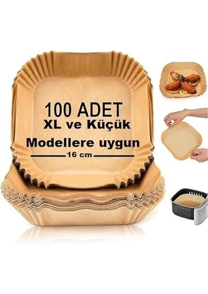 Airfryer Pişirme Kağıdı Kare 100 Adet Hava Fritöz Parşömen Ithal Fırın Kağıdı Tek Kullanımlık Kağıt fırsatları