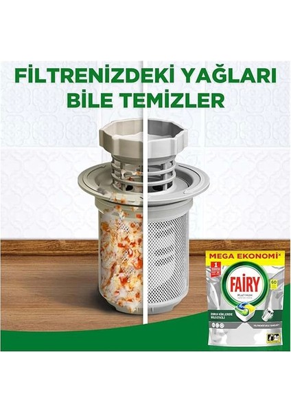 Platinum 60 Yıkama Bulaşık Makinesi Deterjanı Kapsülü Limon Kokulu, 60 Kapsül indirimleri