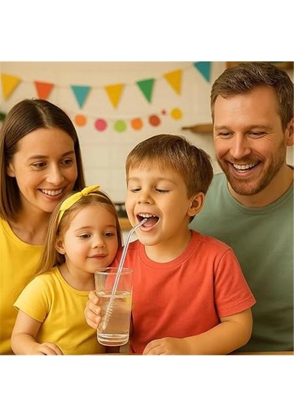 Cam Pipet Seti – 6 Adet Şeffaf Yeniden Kullanılabilir Pipet, Çevre Dostu & Yıkanabilir