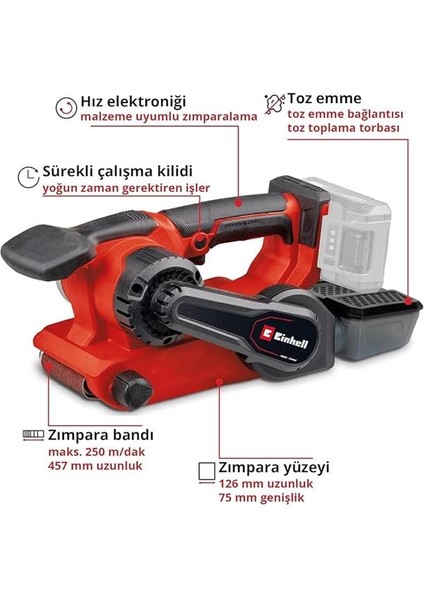 Professional Akülü Tank Zımpara Tp-Bs 18/457 Li Bl-Solo Power X-Change (18 V, Li-Iyon modelleri