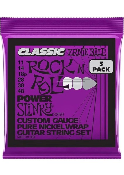 U Düzenli Slinky Klasik Rock And Roll Elektro Gitar Dizeleri Saf Nikel Yara 3 Paket Ölçer