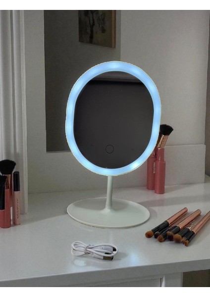 LED Işıklı Şarjlı Makyaj Aynası - Dokunmatik Kontrol, Masa Üstü Kullanım modelleri