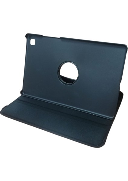 Samsung Galaxy Tab A7 T500 T505 T507 Uyumlu 10.4 360 Derece Döner Standlı Suni Deri Kılıf Siyah