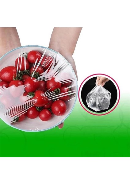 100 Adet Tencere,tabak Bonesi,tek Kullanımlık Dayanıklı Lastikli Poşet,tabak ve