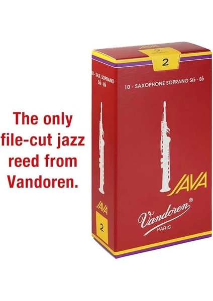 SR302R Java Filed Kırmızı Kesim Soprano Saksafon Kamışları (Güç 2) (10'lu Paket) fiyatları