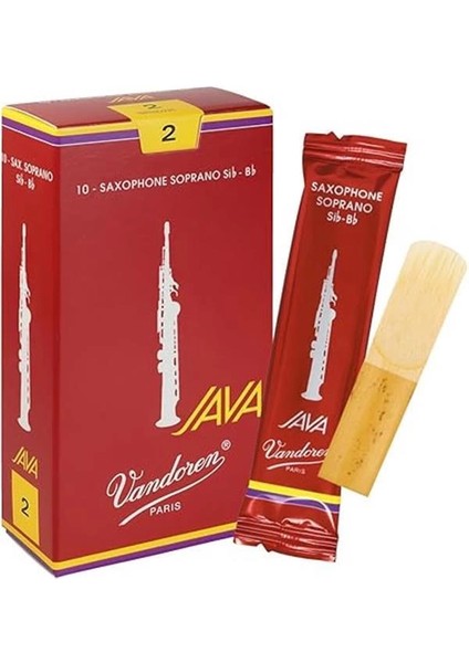 SR302R Java Filed Kırmızı Kesim Soprano Saksafon Kamışları (Güç 2) (10'lu Paket)