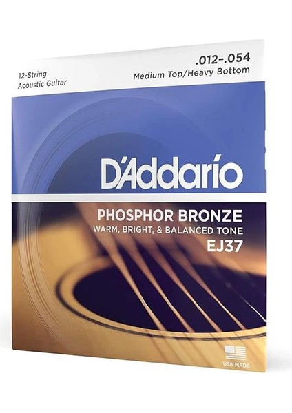 D'addario EJ37 12 Telli Akustik Gitar Teli (12-54)