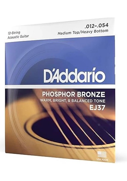 D'addario EJ37 12 Telli Akustik Gitar Teli (12-54)
