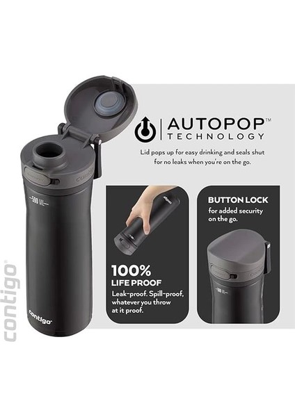 Jackson Autopop Soğuk Su Termosu 590 ml Siyah modelleri