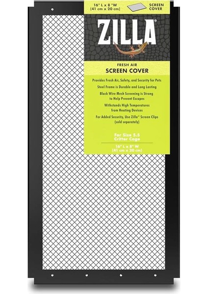 Zilla Sürüngen Teraryum Temiz Hava Ekranı Kapakları, 16X8 Inç modelleri