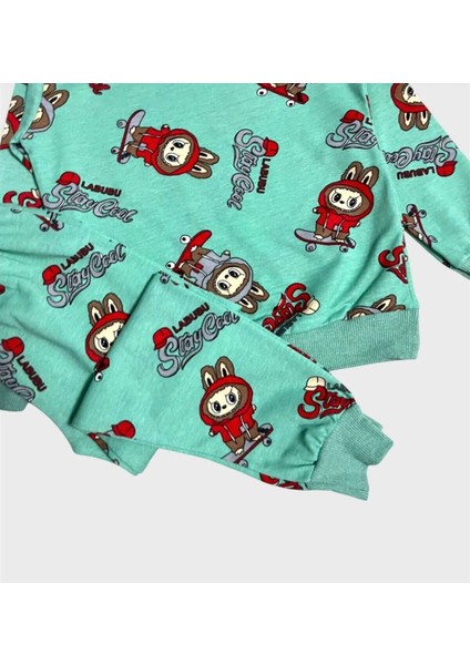 Erkek Çocuk Labubu Karakter Baskılı %100 Pamuk Mevsimlik Pijama Takımı fiyatları