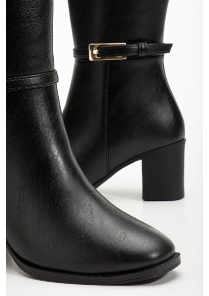 Suins Pietro Premium Kadın Siyah Çizme 6 cm Topuk Boyu Çizme modelleri