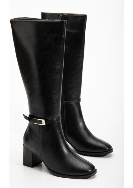 Suins Pietro Premium Kadın Siyah Çizme 6 cm Topuk Boyu Çizme fırsatları